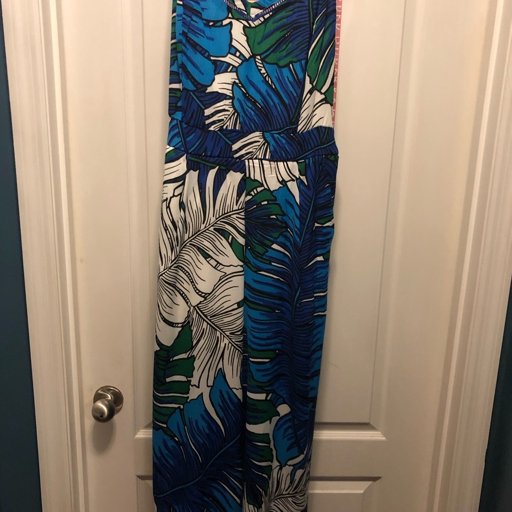 Capri length floral jumpsuit